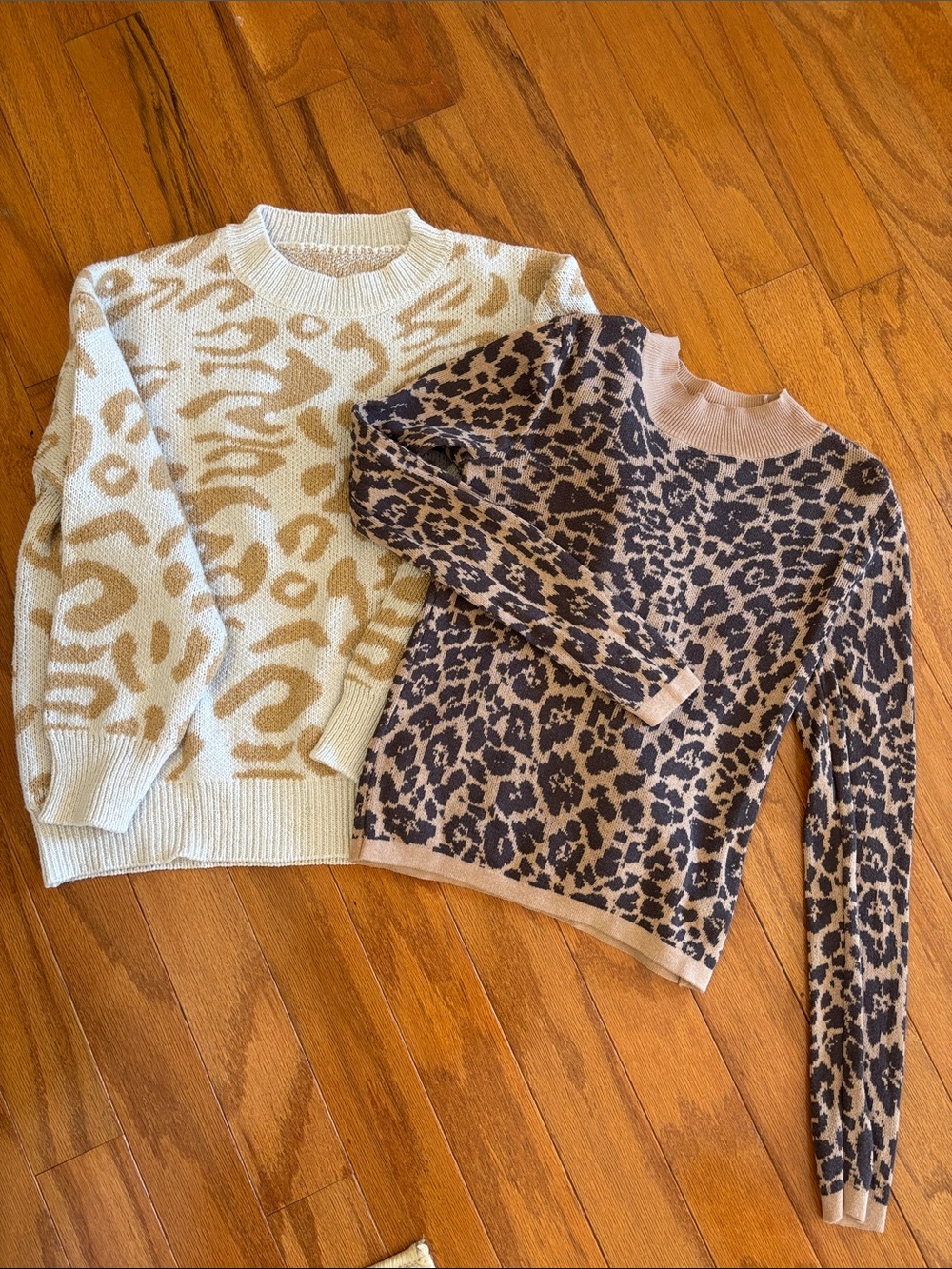 Two Animal Print Sweaters: Express and SHEIN